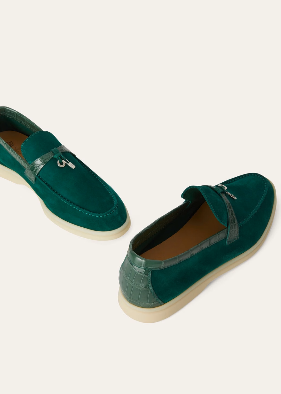 Summer Charms Walk Loafers Suède Baobab Groen