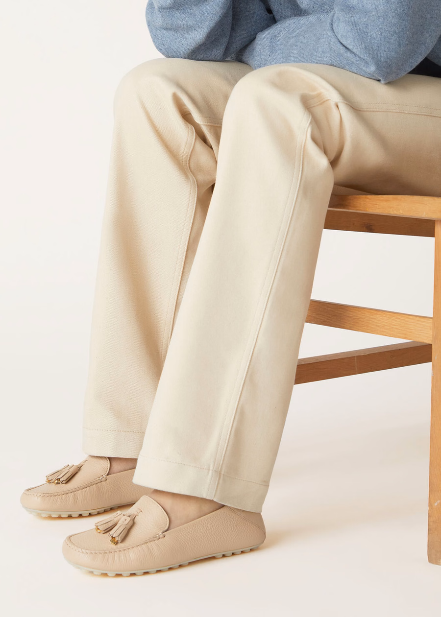 Dot Sole Walk Loafer Suede Natural Light Camel