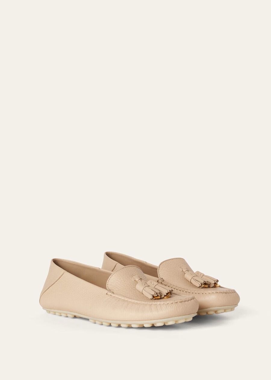 Dot Sole Walk Loafer Suede Natural Light Camel