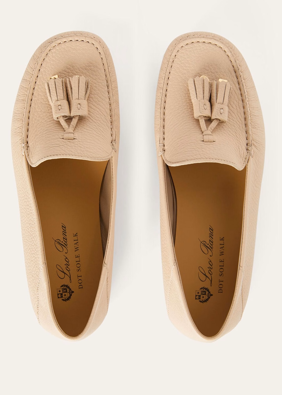 Dot Sole Walk Loafer Suede Natural Light Camel