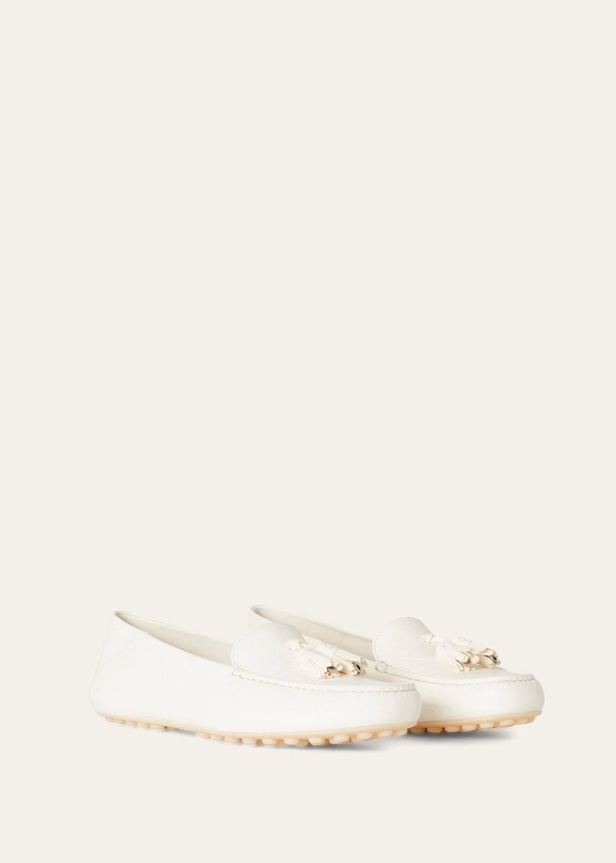 Dot Sole Walk witte loafers van hertenleer