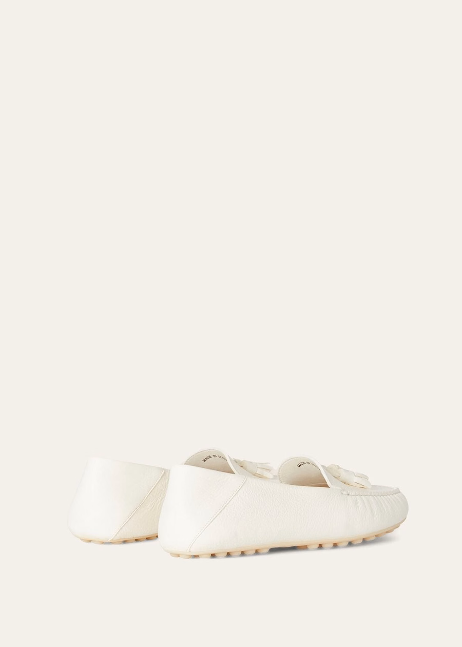 Dot Sole Walk witte loafers van hertenleer
