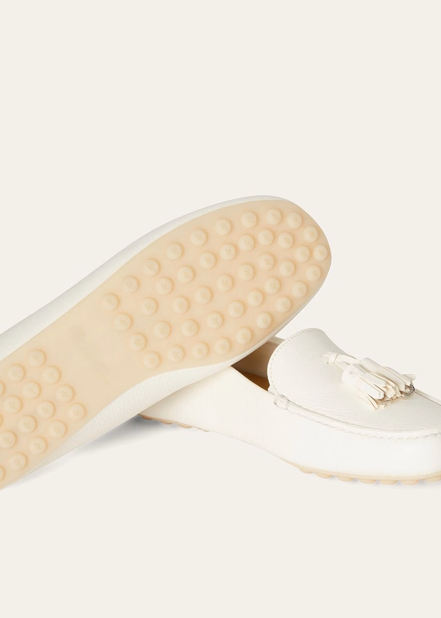 Dot Sole Walk witte loafers van hertenleer