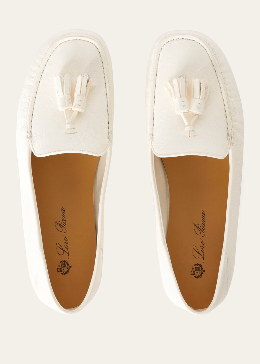 Dot Sole Walk witte loafers van hertenleer