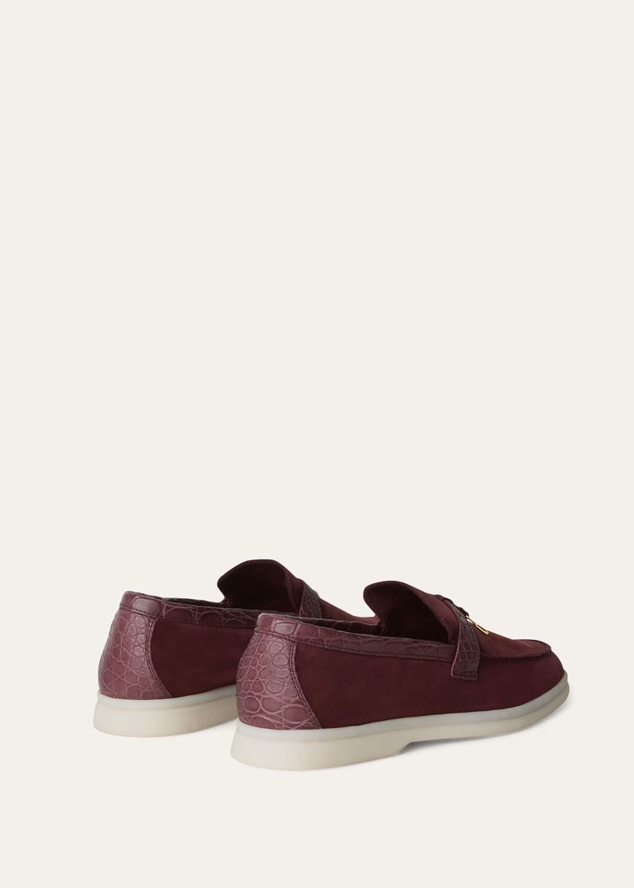 Summer Charms Walk Loafers Suede Wild Plum