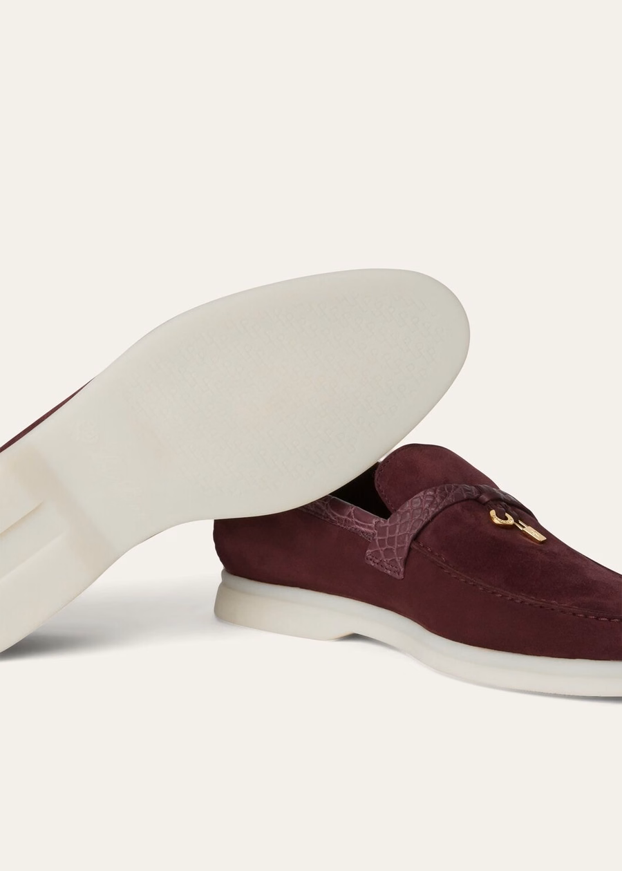Summer Charms Walk Loafers Suede Wild Plum