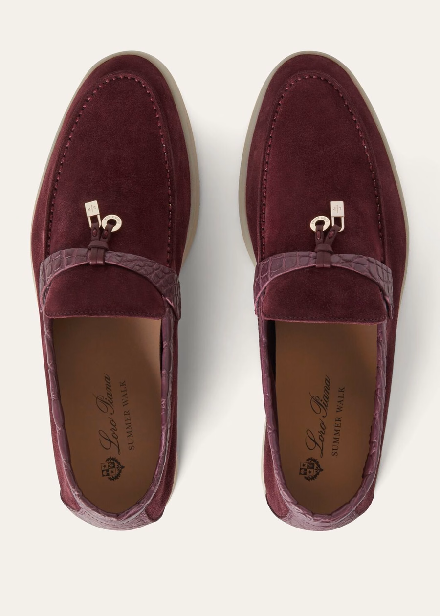 Summer Charms Walk Loafers Suede Wild Plum