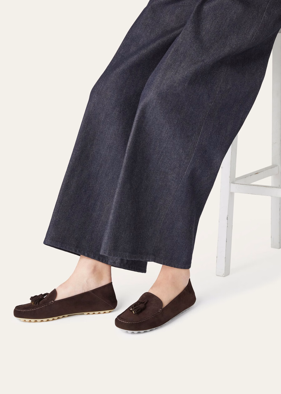 Dot Sole Walk Loafer Suede Goat Chocolate