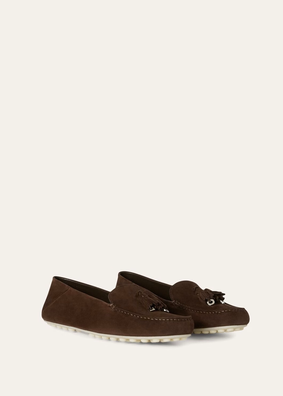 Dot Sole Walk Loafer Suede Goat Chocolate