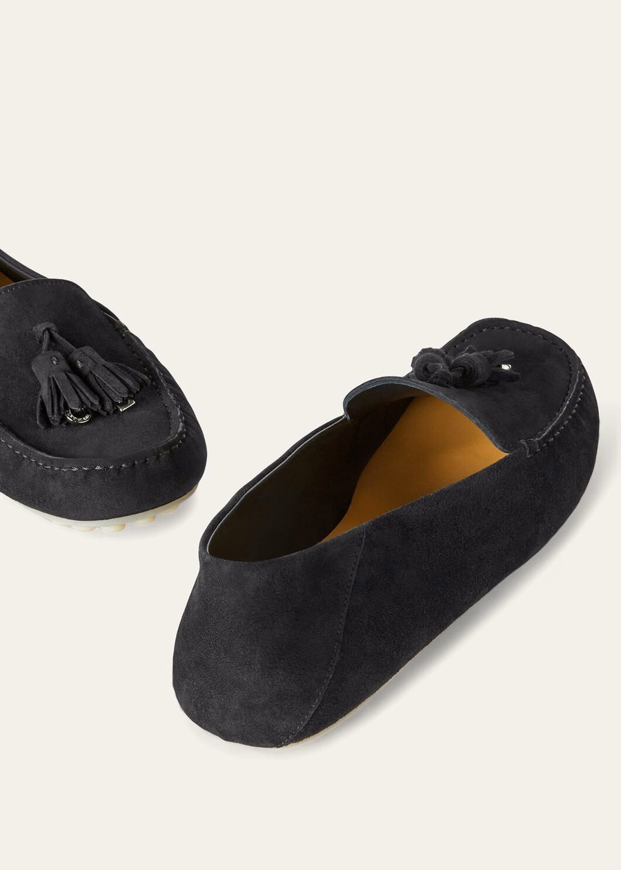 Dot Sole Walk Loafer Suede Goat Caviar