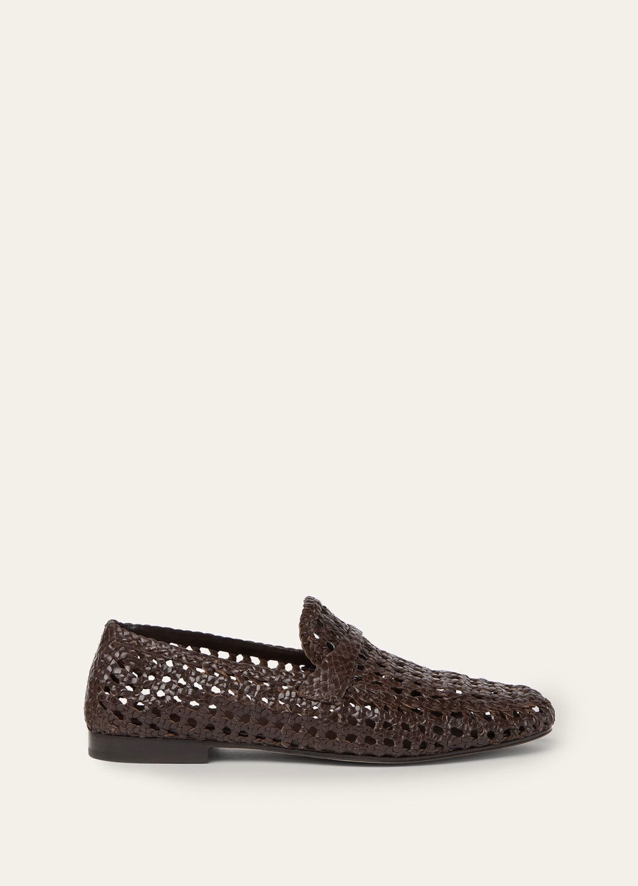 Leon loafers van poederbruin geitenleer