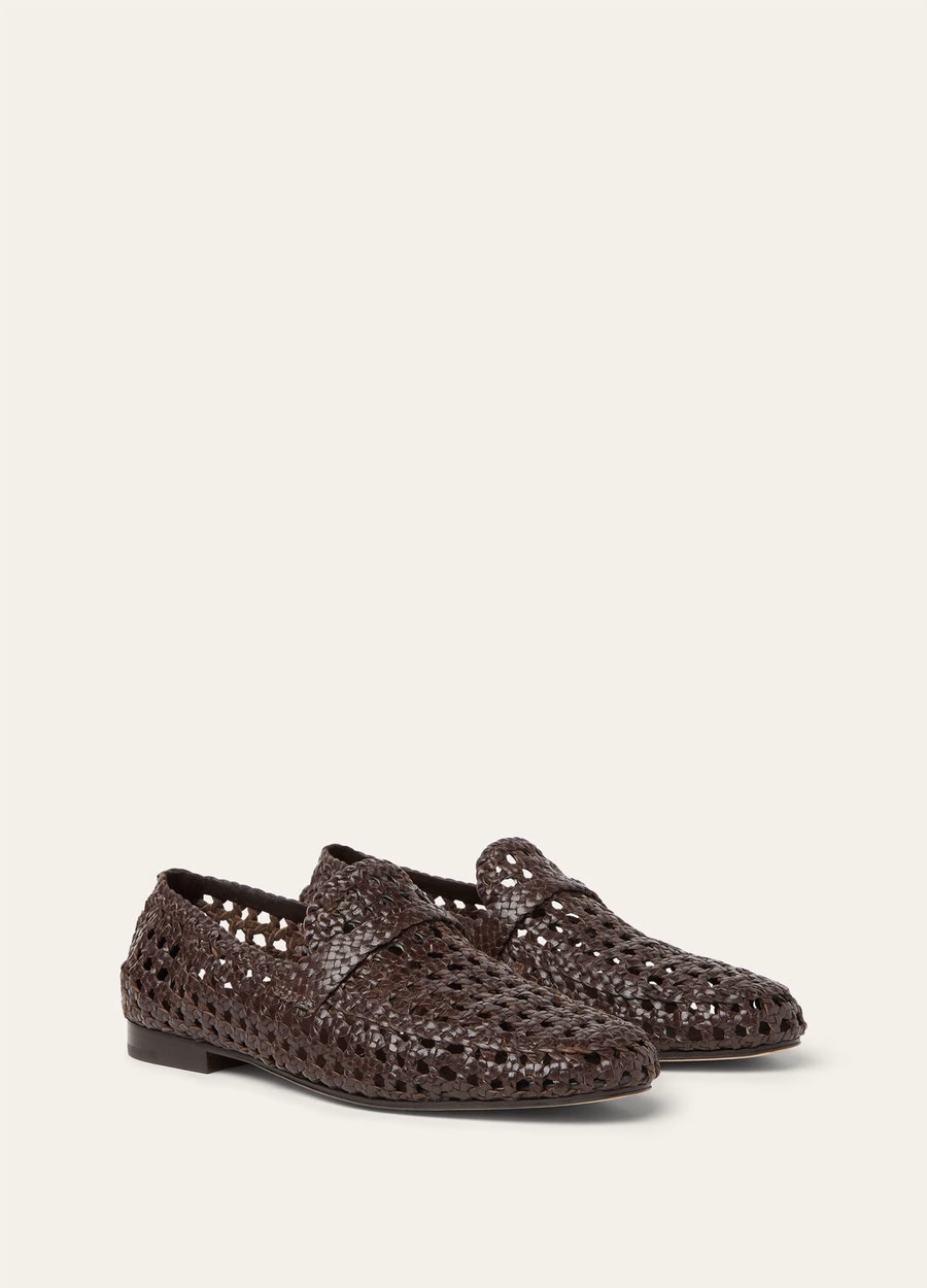 Leon loafers van poederbruin geitenleer