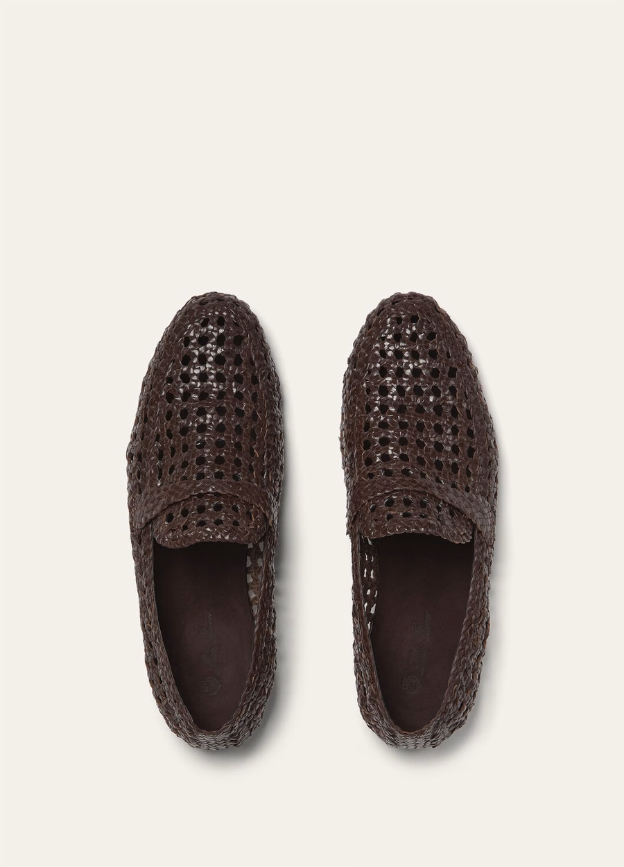 Leon loafers van poederbruin geitenleer