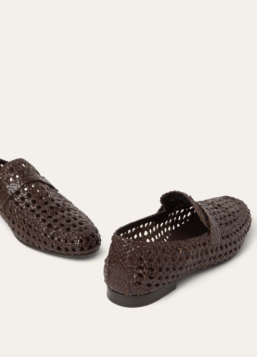 Leon loafers van poederbruin geitenleer