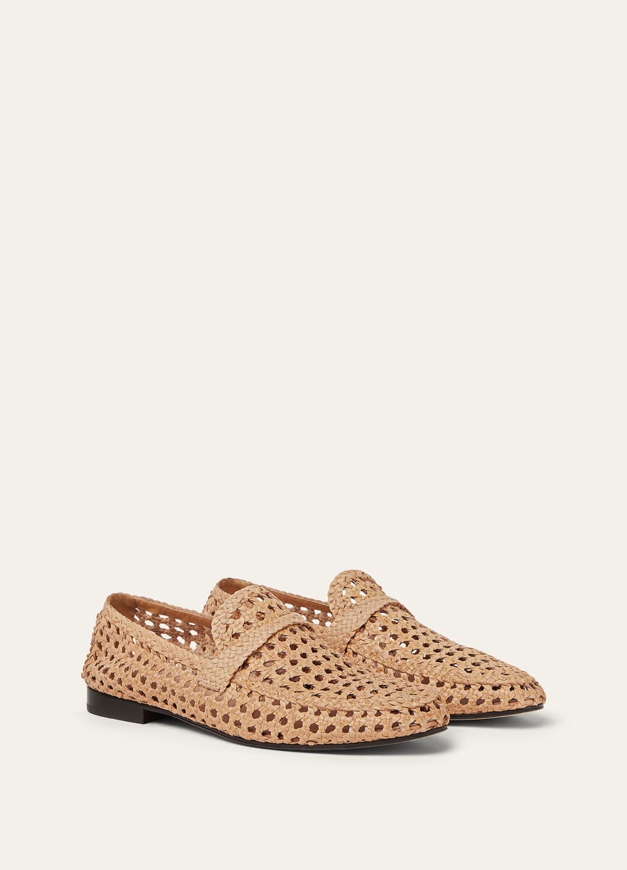 Leon loafers van geitenleer, naturel licht camelkleurig.