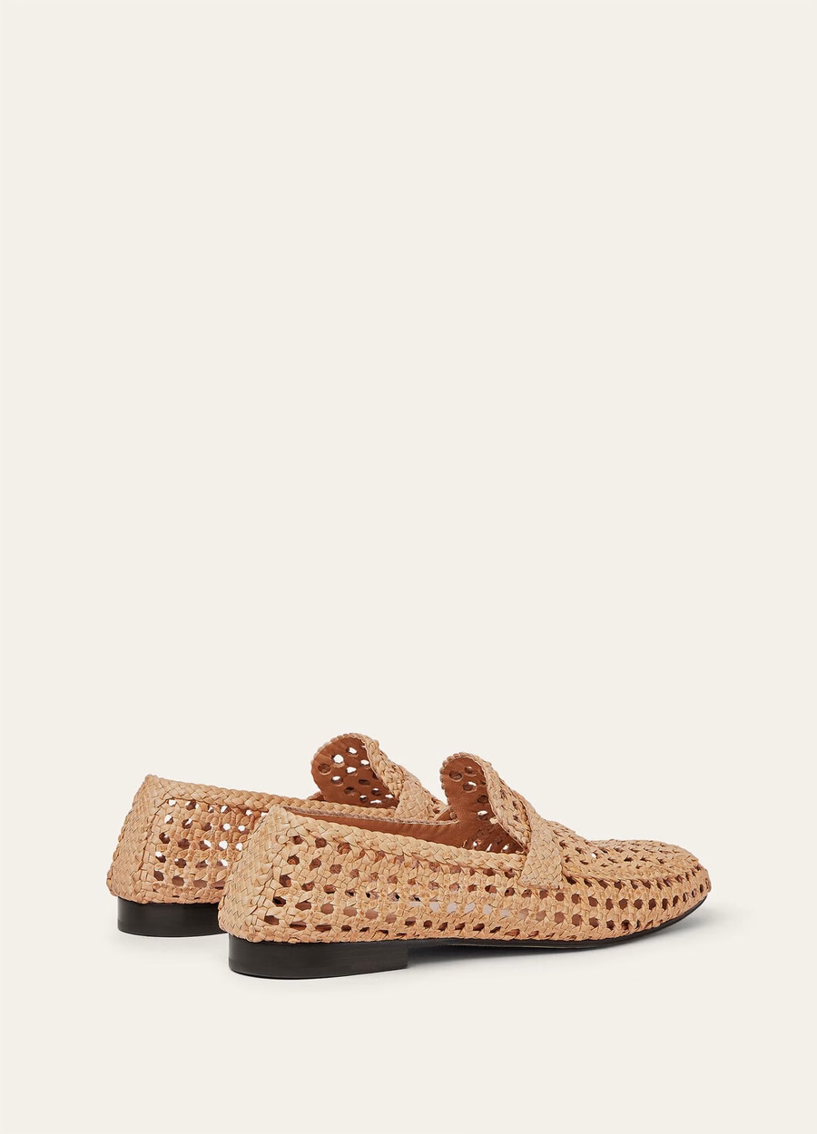 Leon loafers van geitenleer, naturel licht camelkleurig.