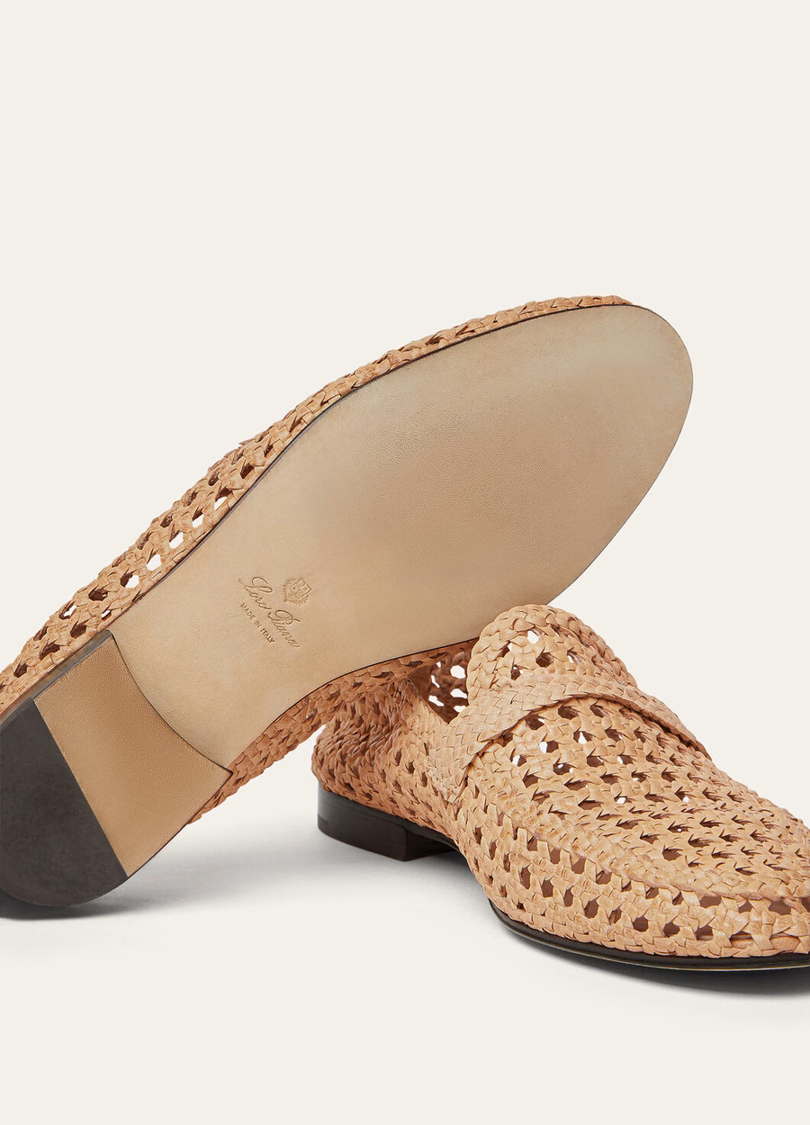 Leon loafers van geitenleer, naturel licht camelkleurig.