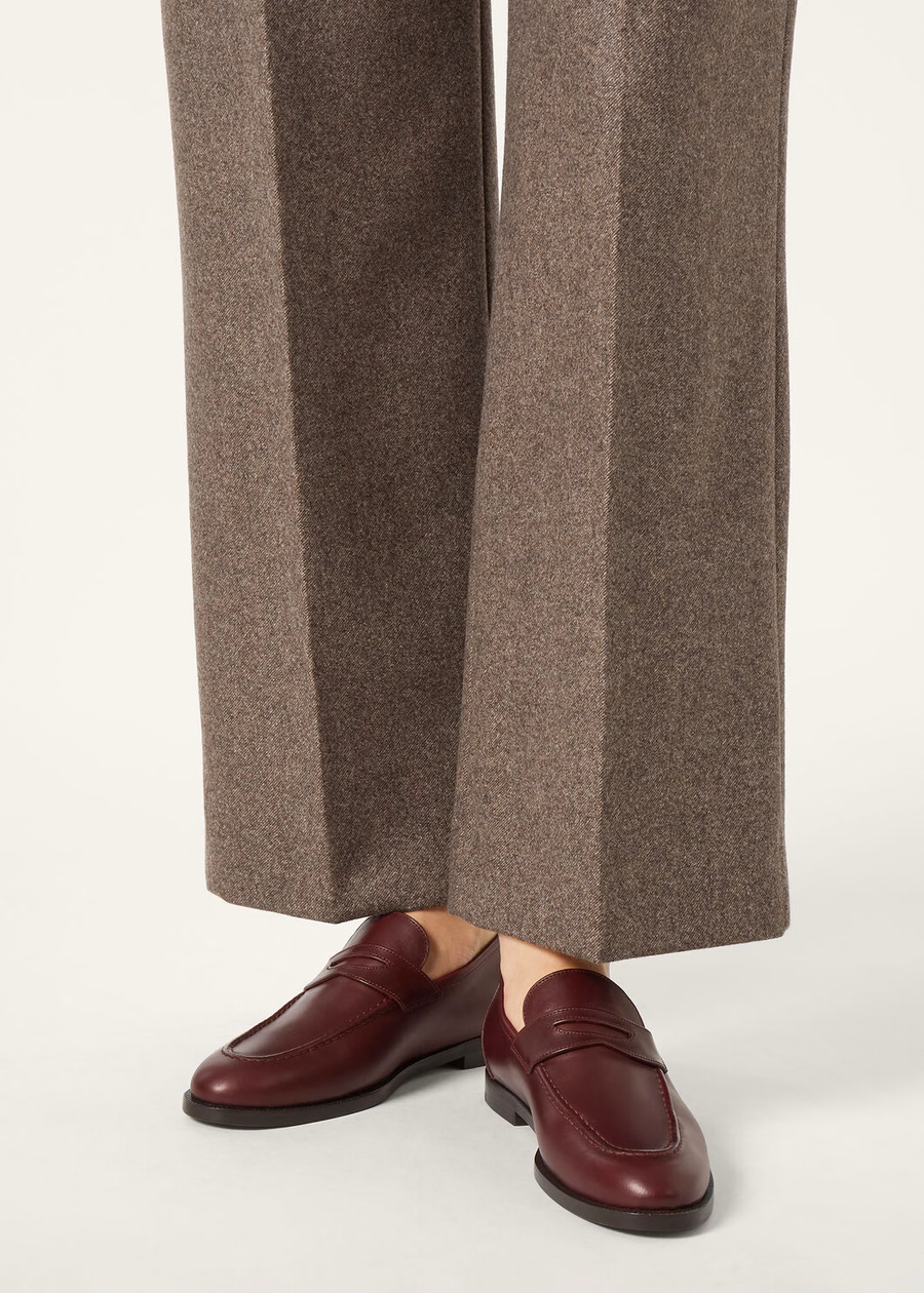 Sergio loafers van kalfsleer, diep bordeauxrood