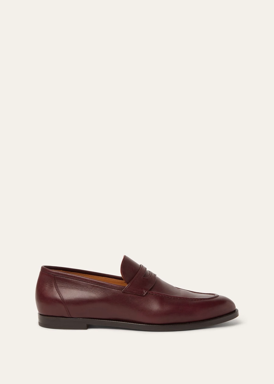 Sergio loafers van kalfsleer, diep bordeauxrood