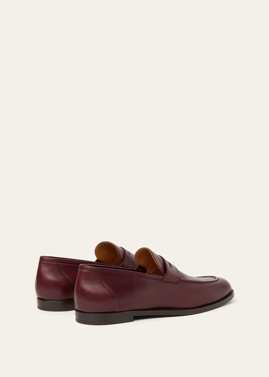 Sergio loafers van kalfsleer, diep bordeauxrood