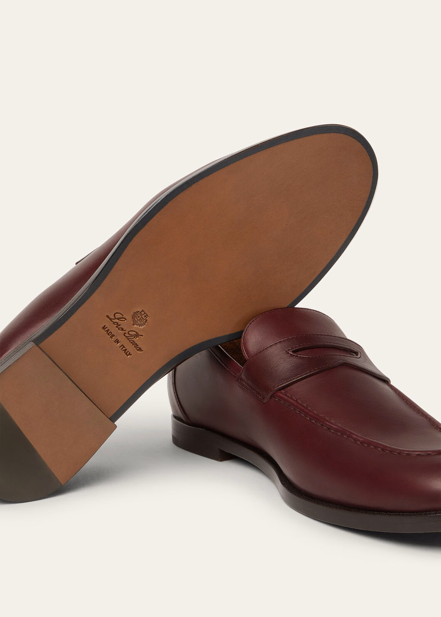 Sergio loafers van kalfsleer, diep bordeauxrood