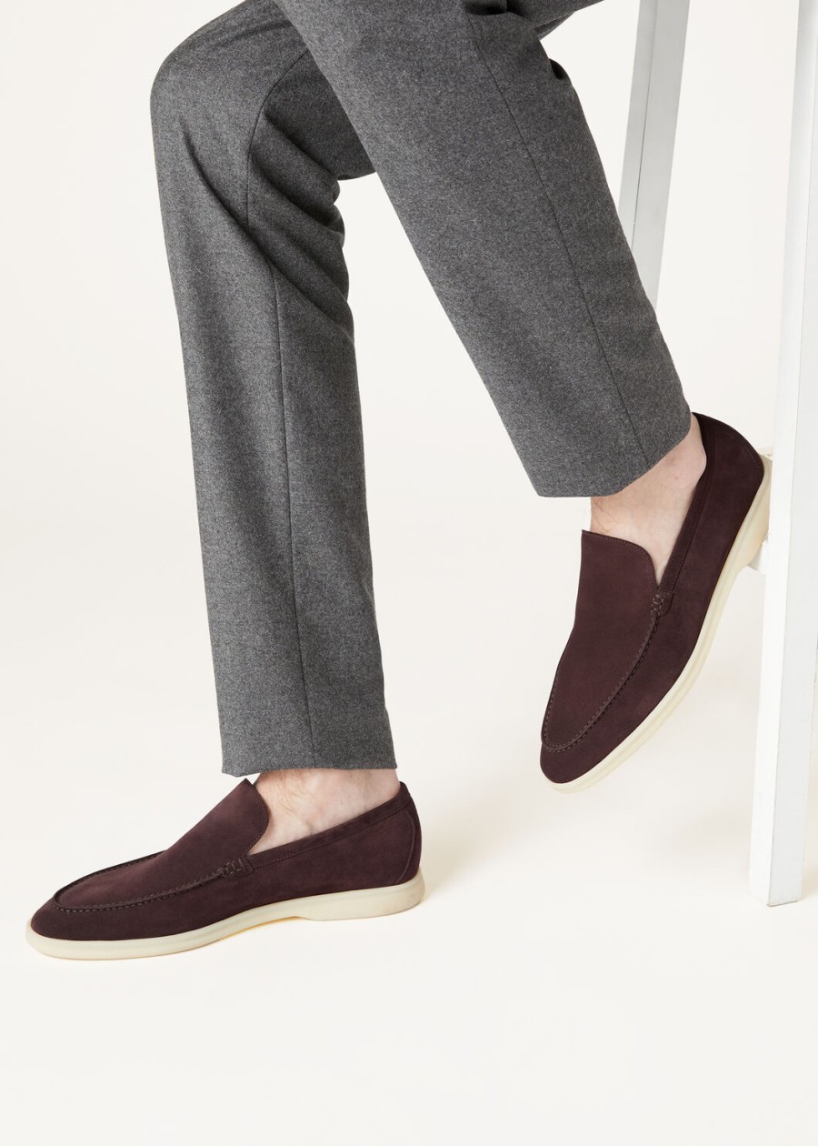 summer walk loafers van suède in de kleur amarone