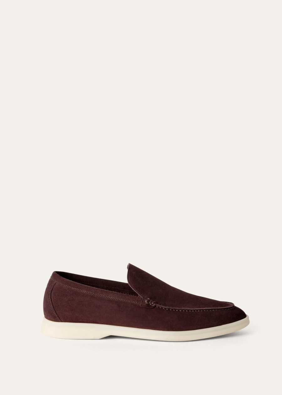 summer walk loafers van suède in de kleur amarone