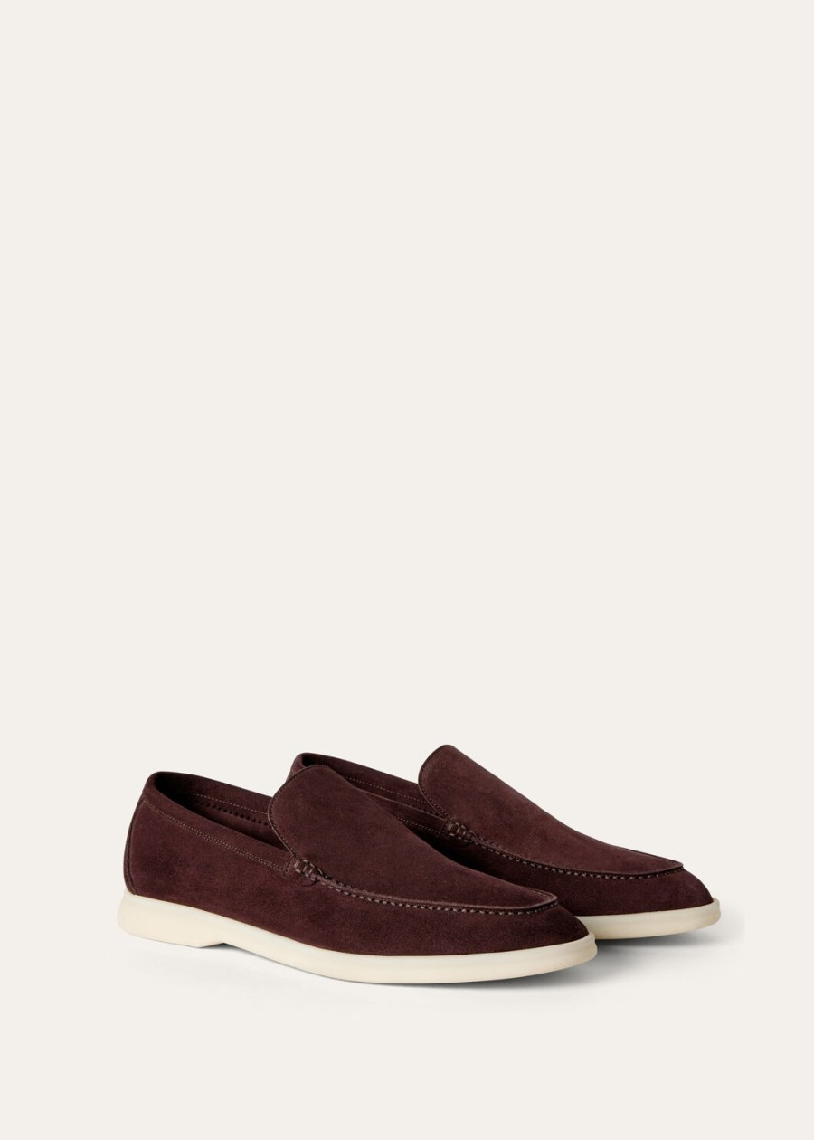 summer walk loafers van suède in de kleur amarone