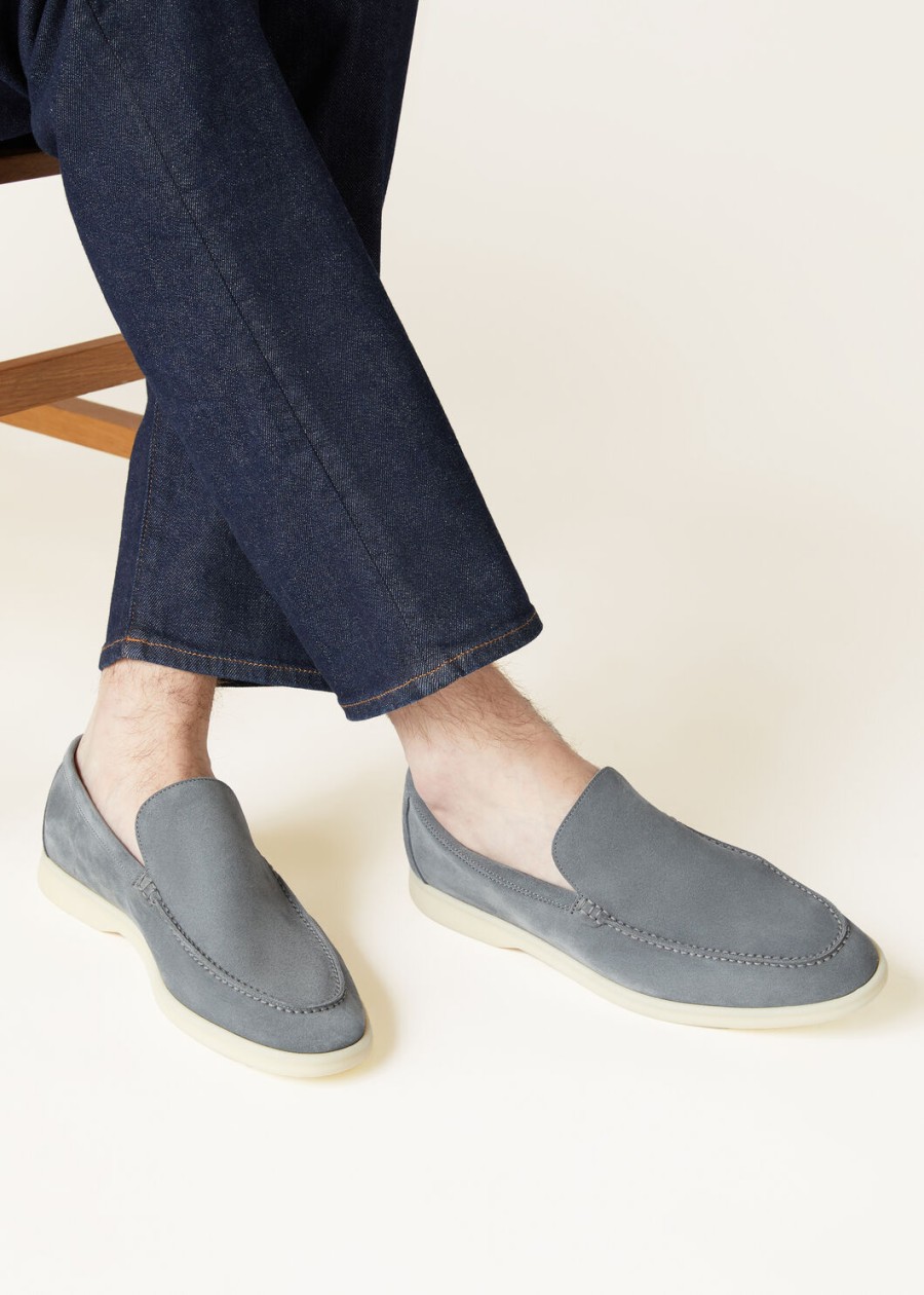summer walk loafers van suède frozen blue