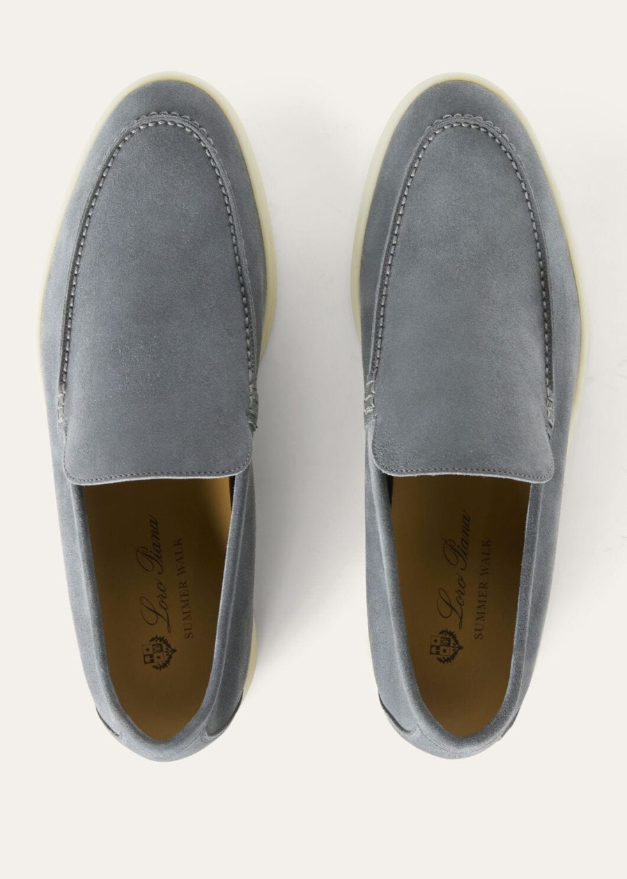 summer walk loafers van suède frozen blue