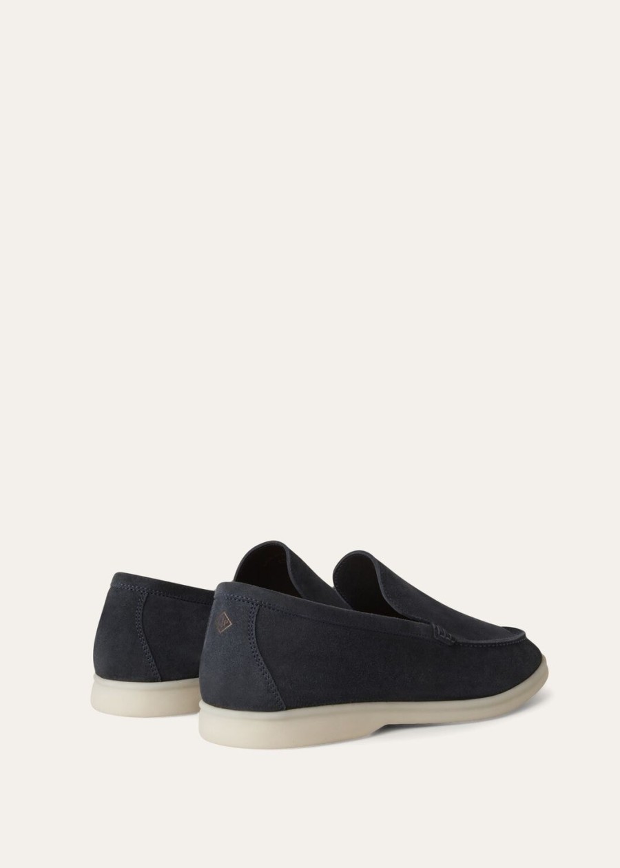 summer walk loafers van suède klassiek blauw