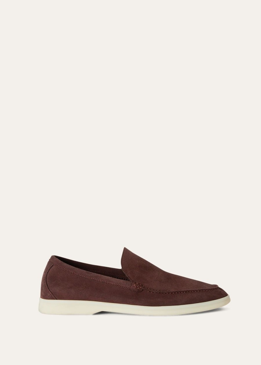 summer walk loafers van suède in de kleur zwart kersen