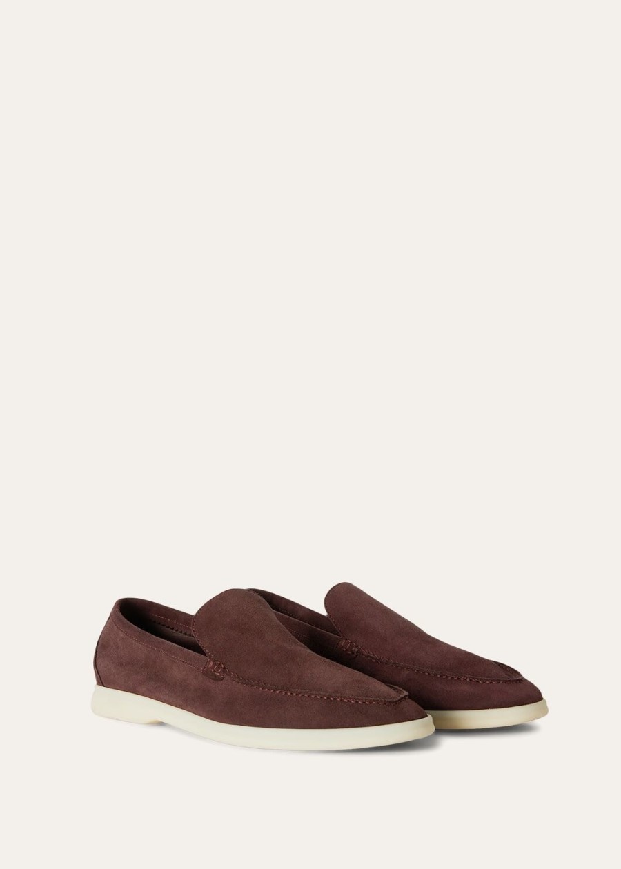 summer walk loafers van suède in de kleur zwart kersen