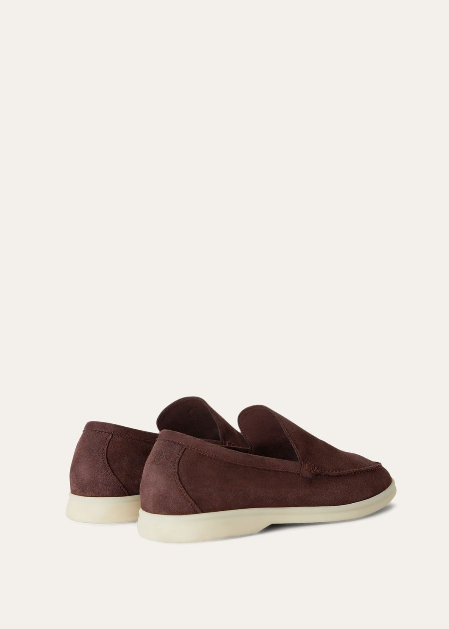 summer walk loafers van suède in de kleur zwart kersen