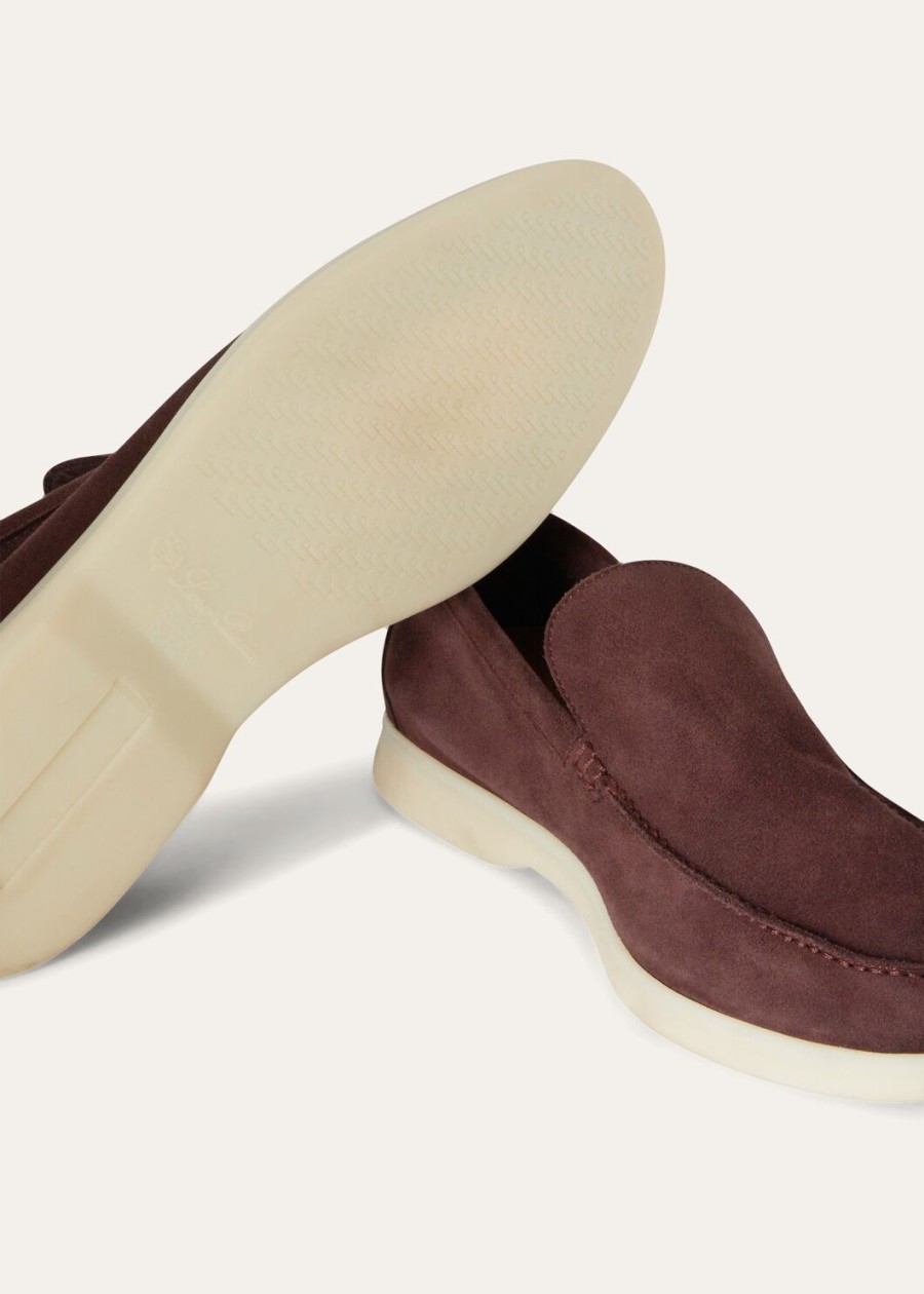 summer walk loafers van suède in de kleur zwart kersen
