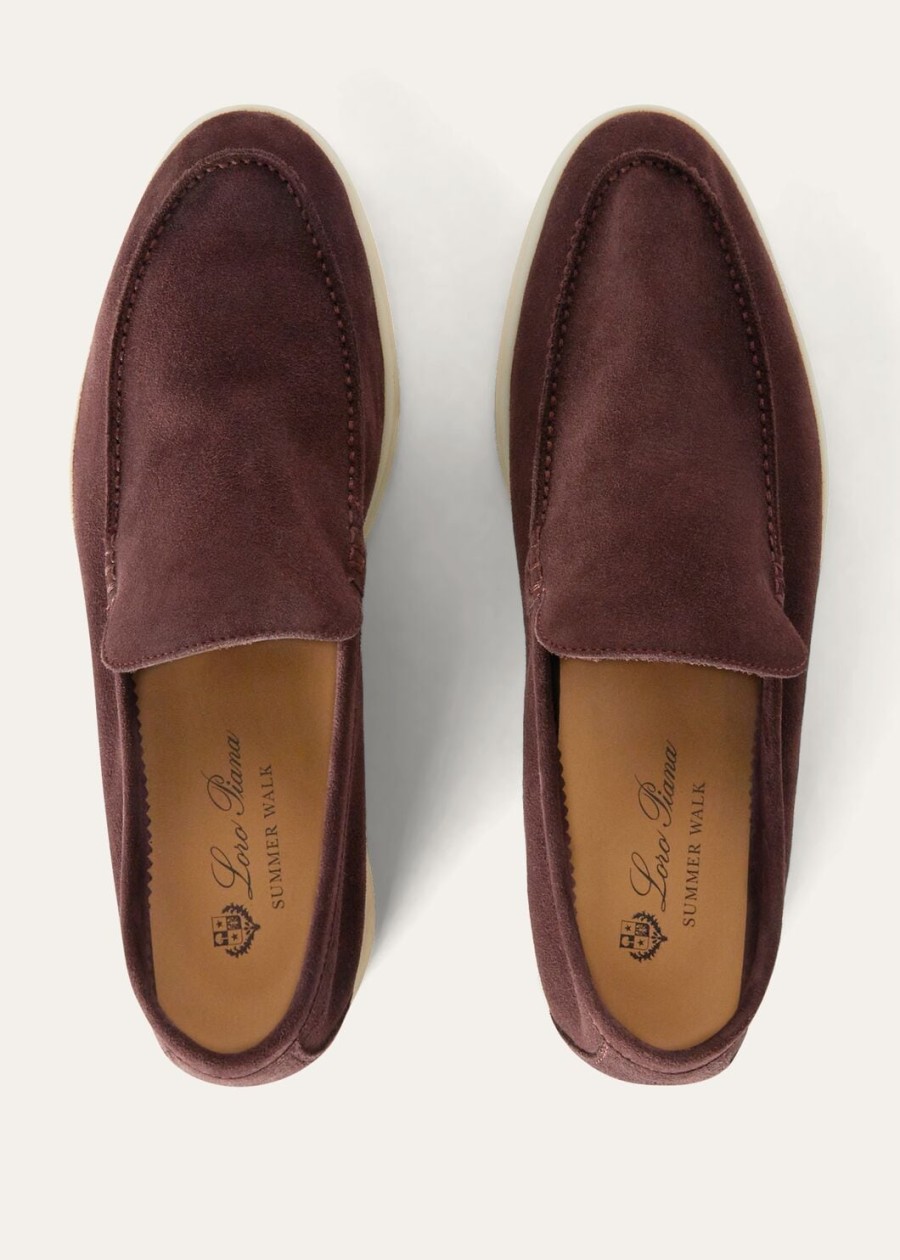 summer walk loafers van suède in de kleur zwart kersen