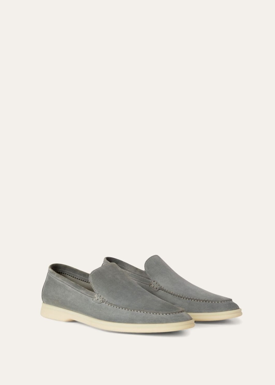 summer walk loafers van suède in meeuwgrijs