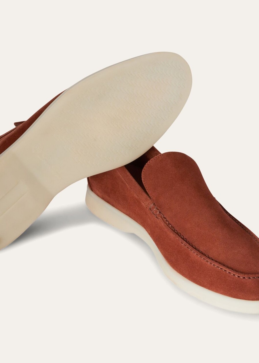 summer walk loafers van suède roestbruin