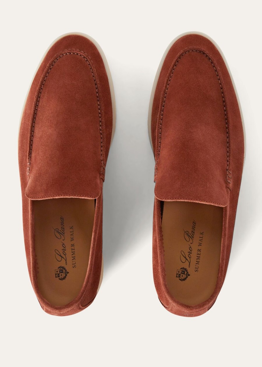 summer walk loafers van suède roestbruin
