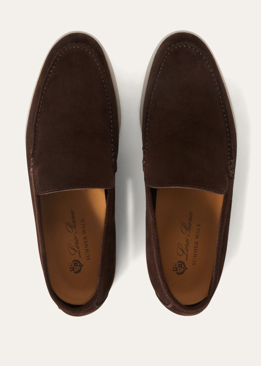 summer walk loafers van suède chocoladebruin