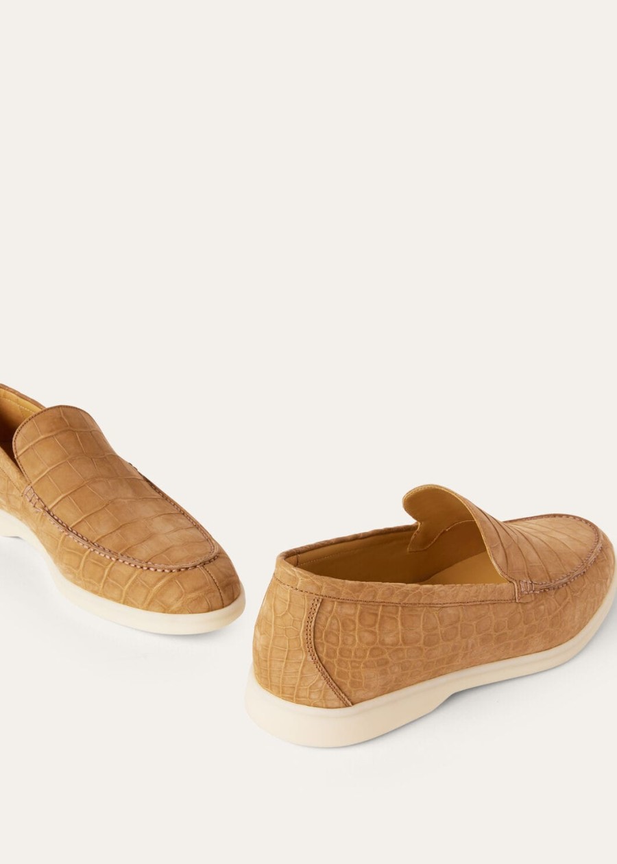 summer walk light cuir loafers van alligatorleer