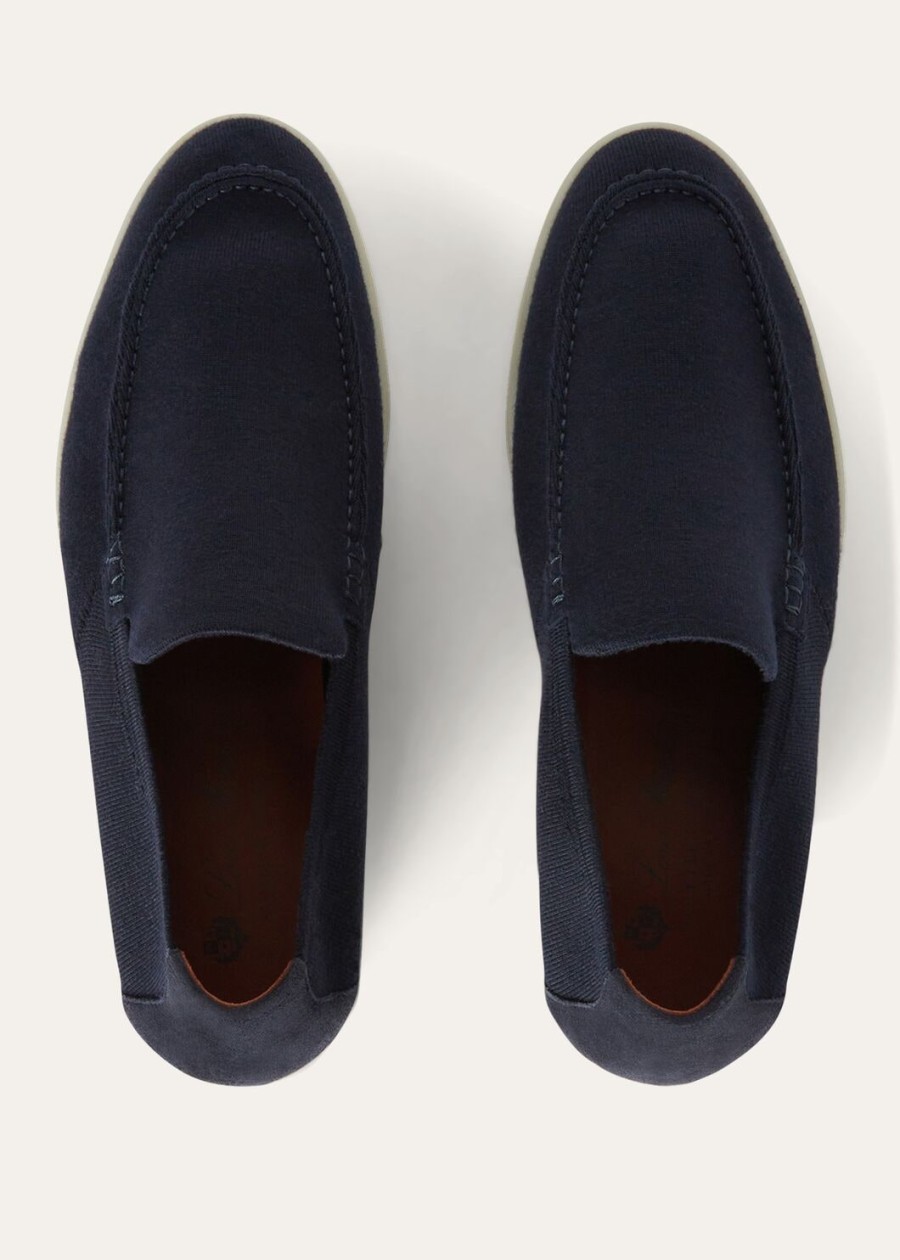 gebreide zomerse walk wish marineblauwe wol