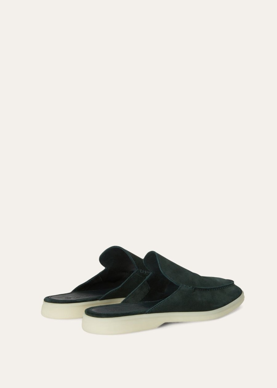 babouche walk suède loafers donkergroen