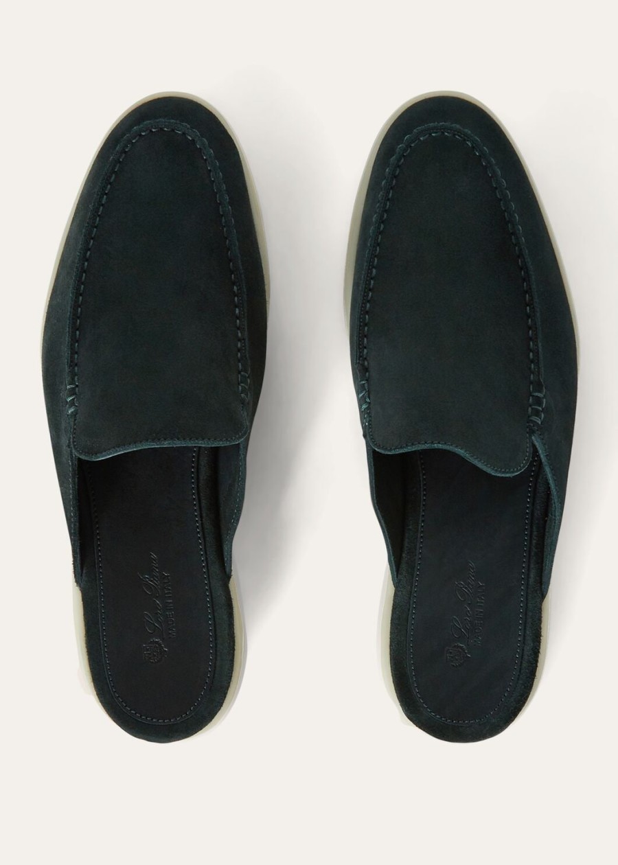 babouche walk suède loafers donkergroen