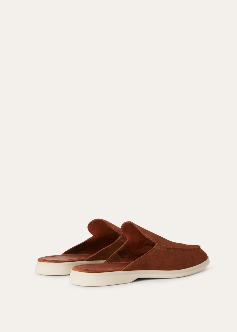 babouche walk loafer van bruin kalfsleer suède
