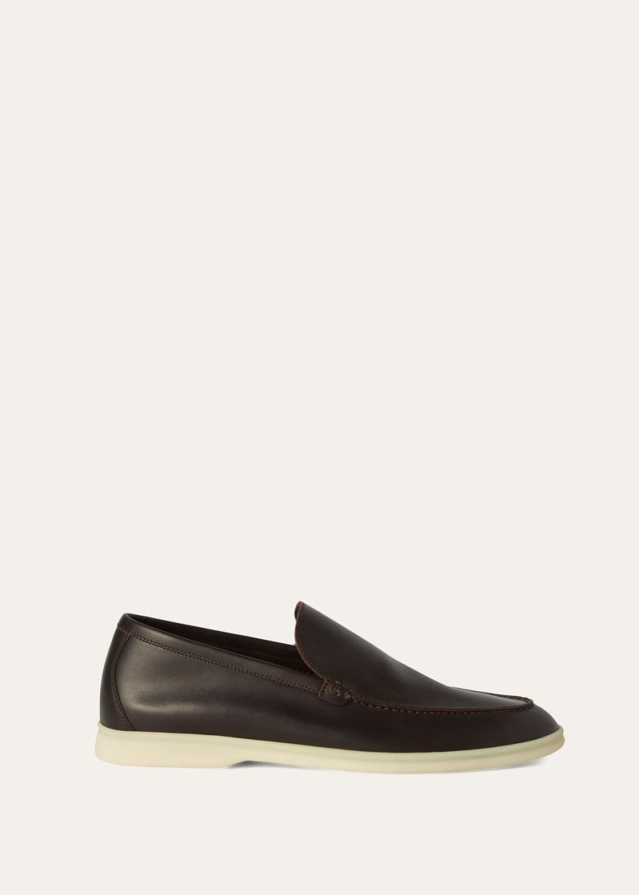 summer walk kalfsleren loafers chocoladebruin
