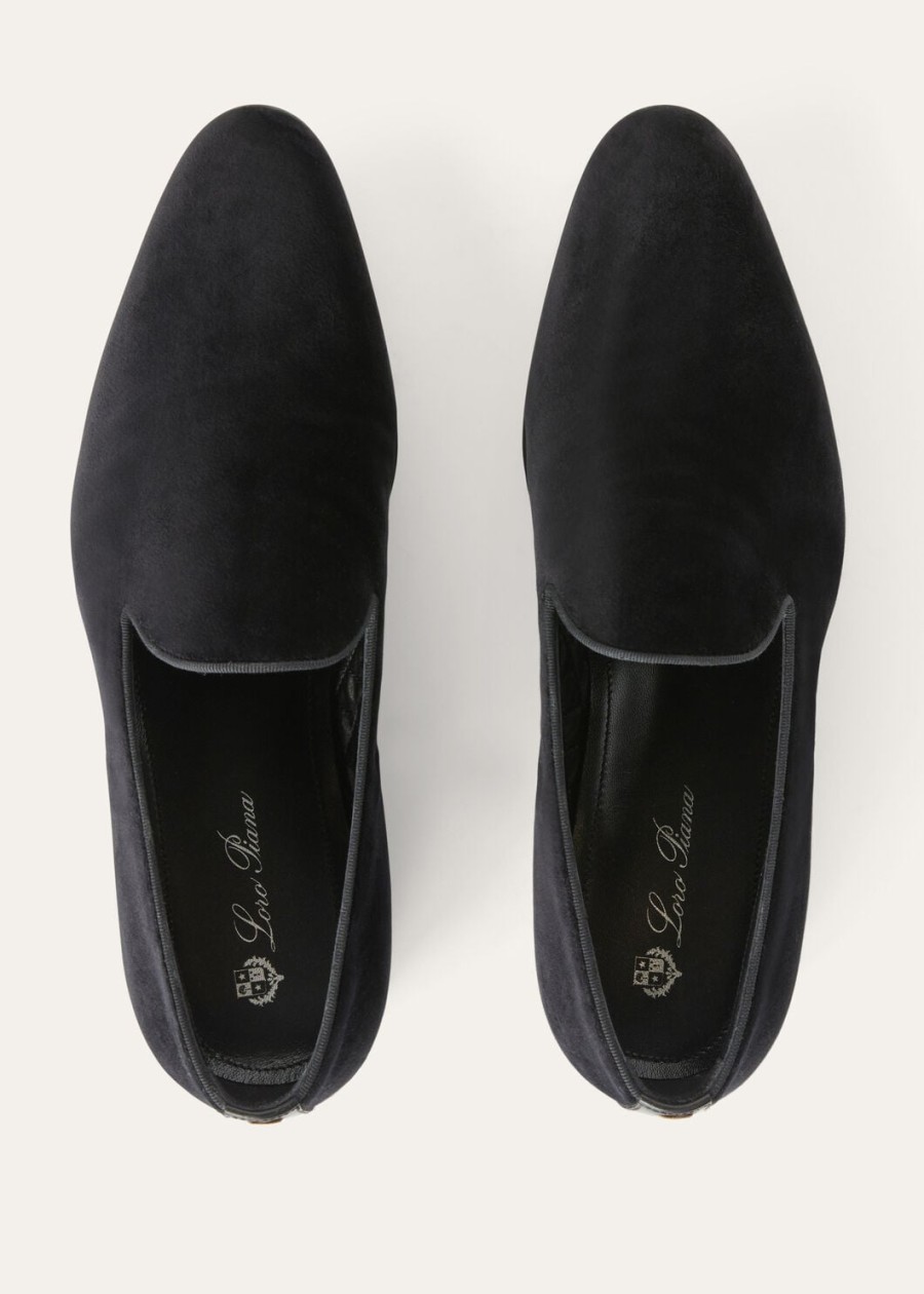 henry walk slippers van katoen en zijde zwart