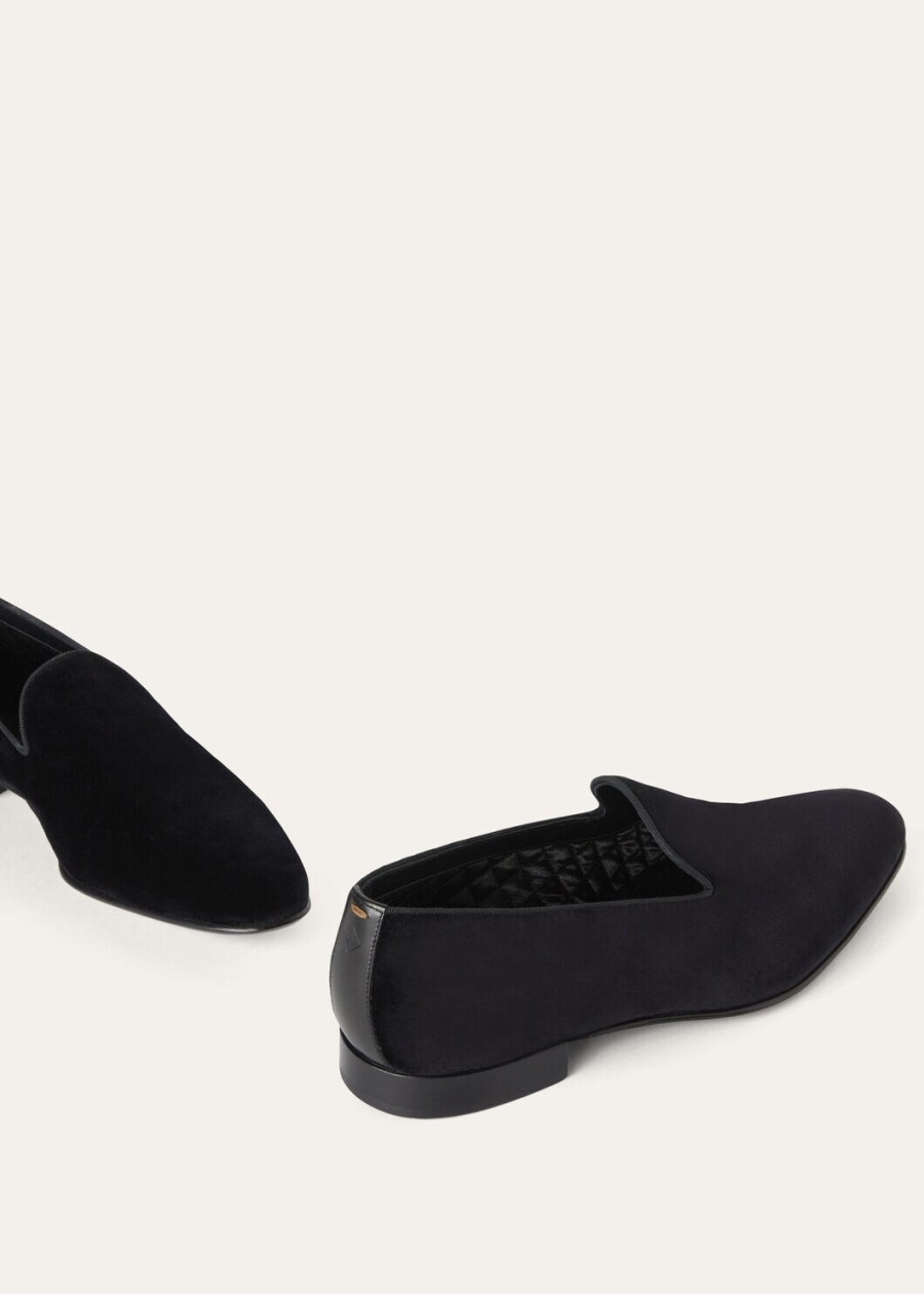 henry walk slippers van katoen en zijde zwart