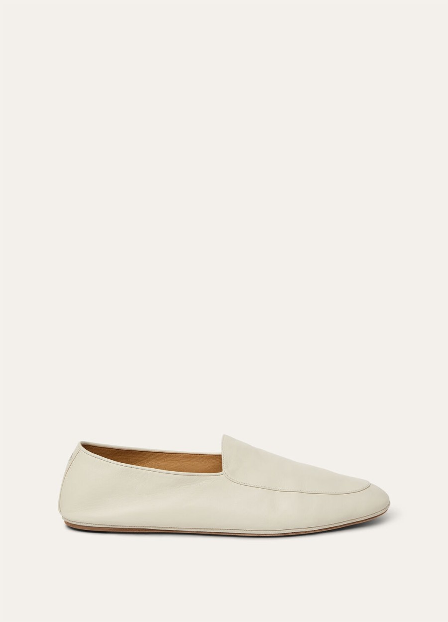 anton walk loafers van licht ivoorkleurig lamsleer