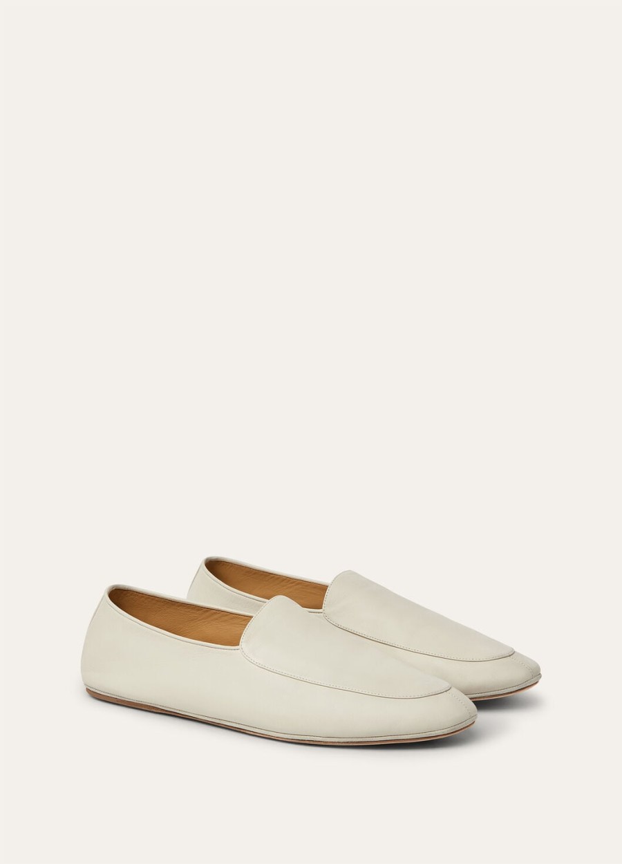 anton walk loafers van licht ivoorkleurig lamsleer